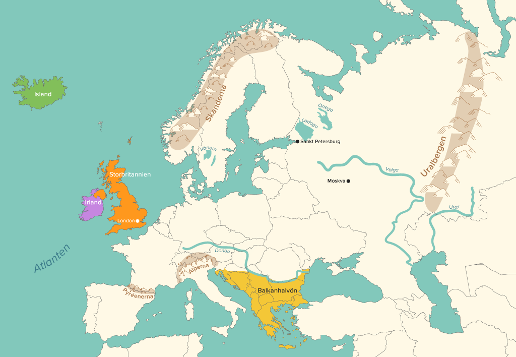 Europas namngeografi – läromedel i geografi åk 4,5,6